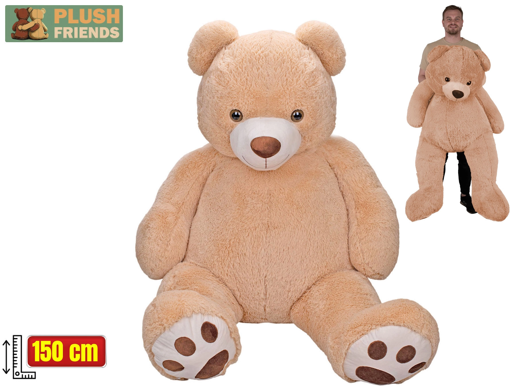 Plush Friends plyšový medvěd béžový 150 cm
