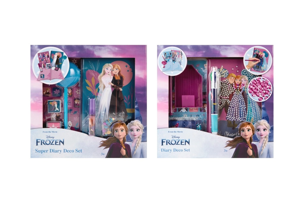 dekorativní deníkový set DISNEY FROZEN – deníček, samolepky a doplňky