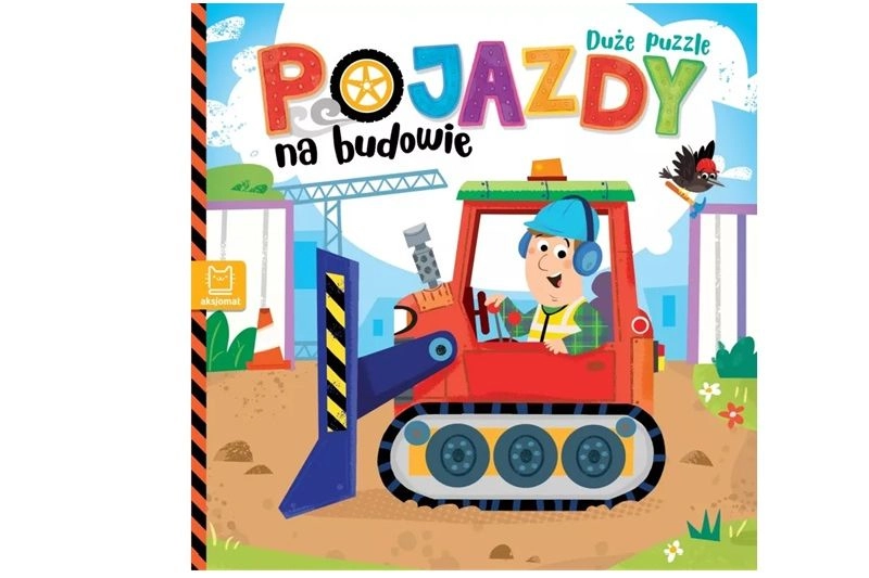 Pojízdné stroje na stavbě – velké puzzle knížka