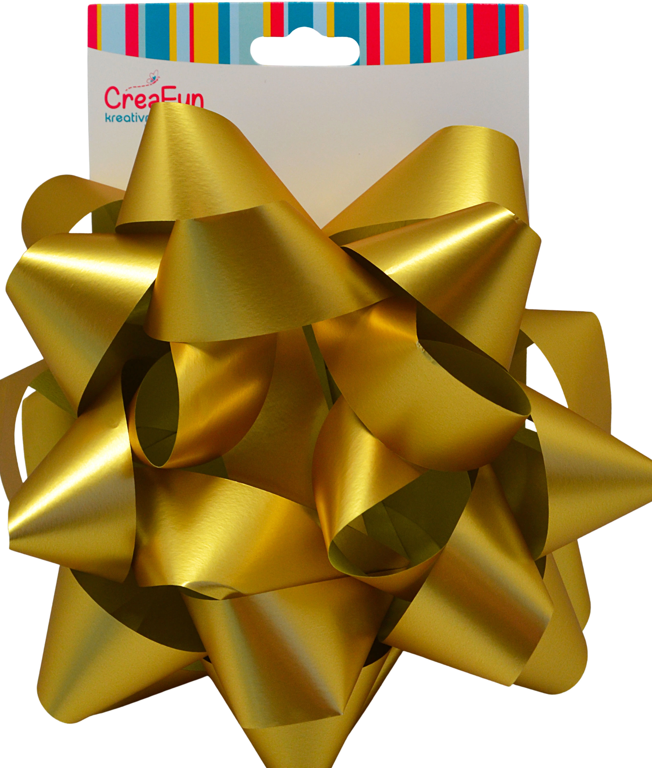 Zlatá dárková mašle 20 cm