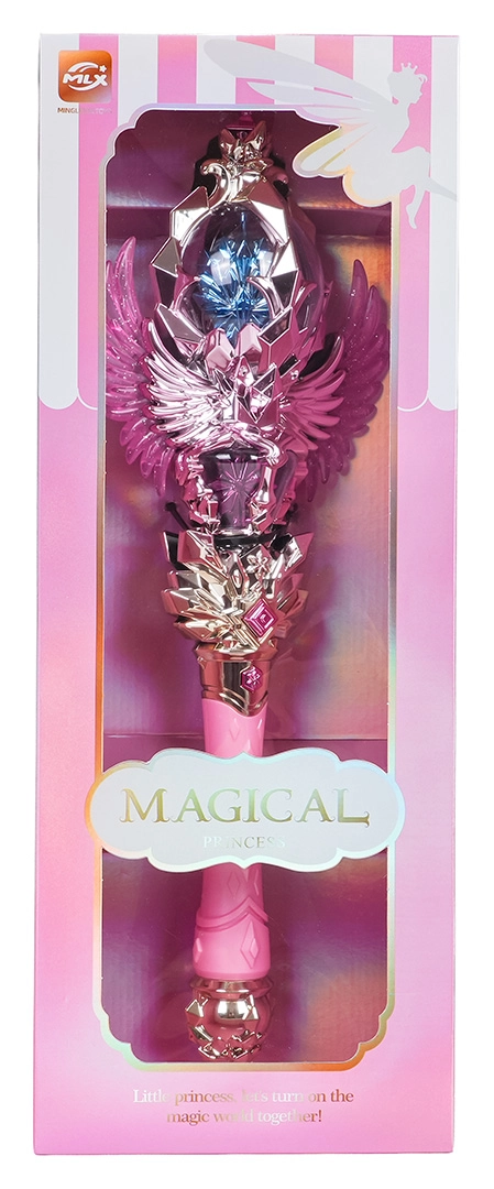 Magická růžová hůlka se světly a zvuky
