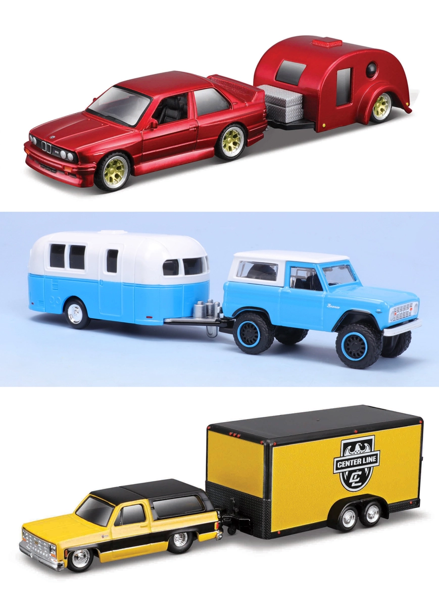 Maisto Design Tow & Go model auta s přívěsem 1:64