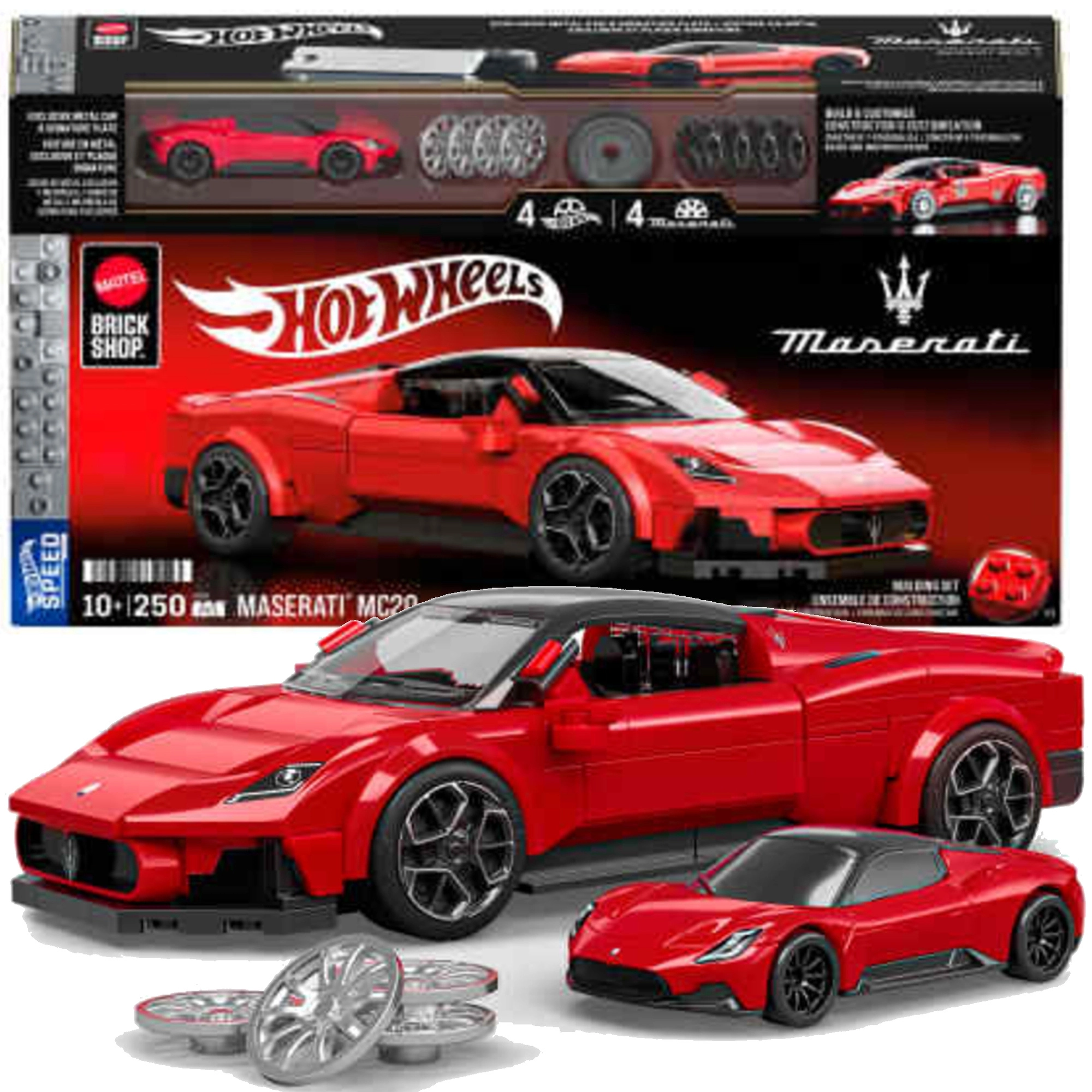 Hot Wheels stavebnice Maserati MC20 1:32 – 250 dílků