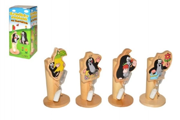 Levně Teddies Stojánek na kartáček Krtek dřevo asst 4 druhy v krabičce