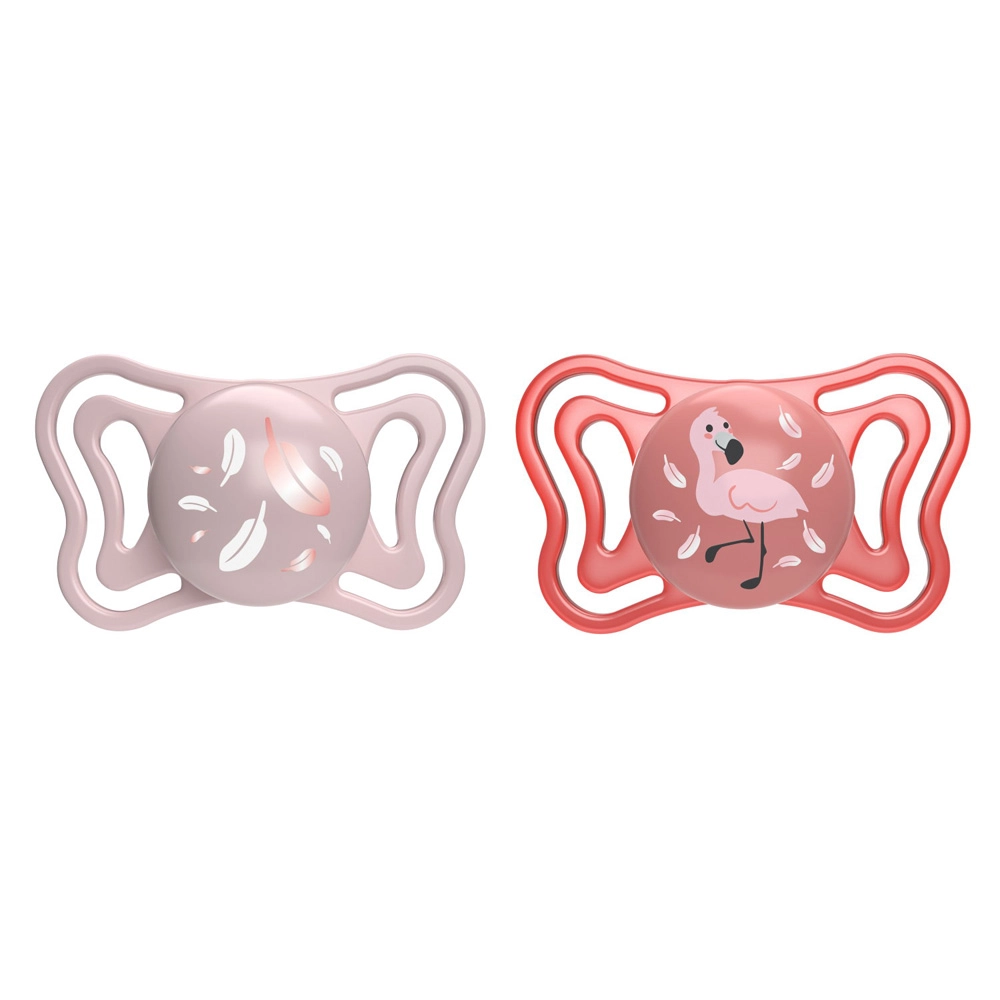Chicco Physio Light silikonové dudlíky růžové 6–16 měsíců 2 ks