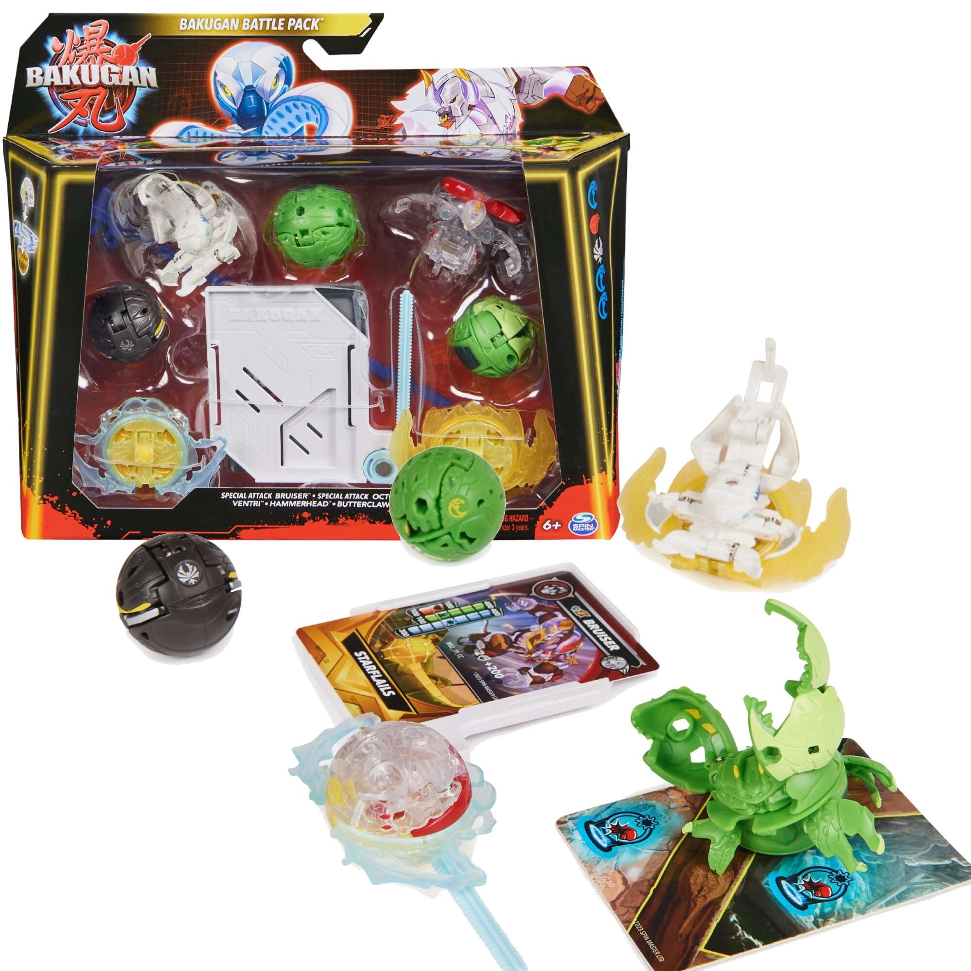 Bakugan Battle Pack – strategická hra a transformující figurky Special Attack Bruiser a Special Attack Octogan