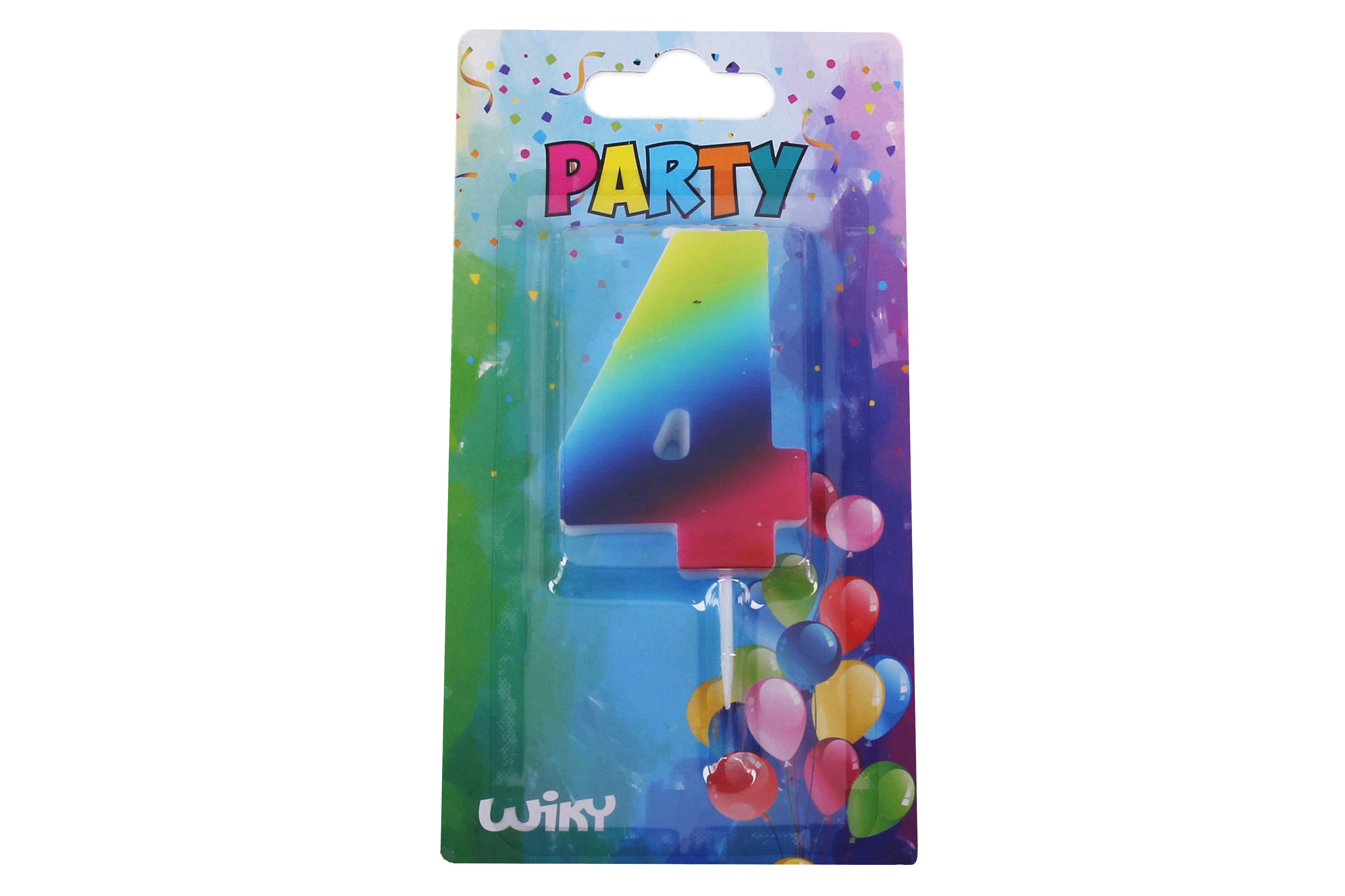 Levně Wiky Párty svíčka číslo 4 Duha