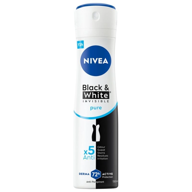 NIVEA Invisible Black & White Pure antiperspirant ve spreji pro ženy 150 ml
