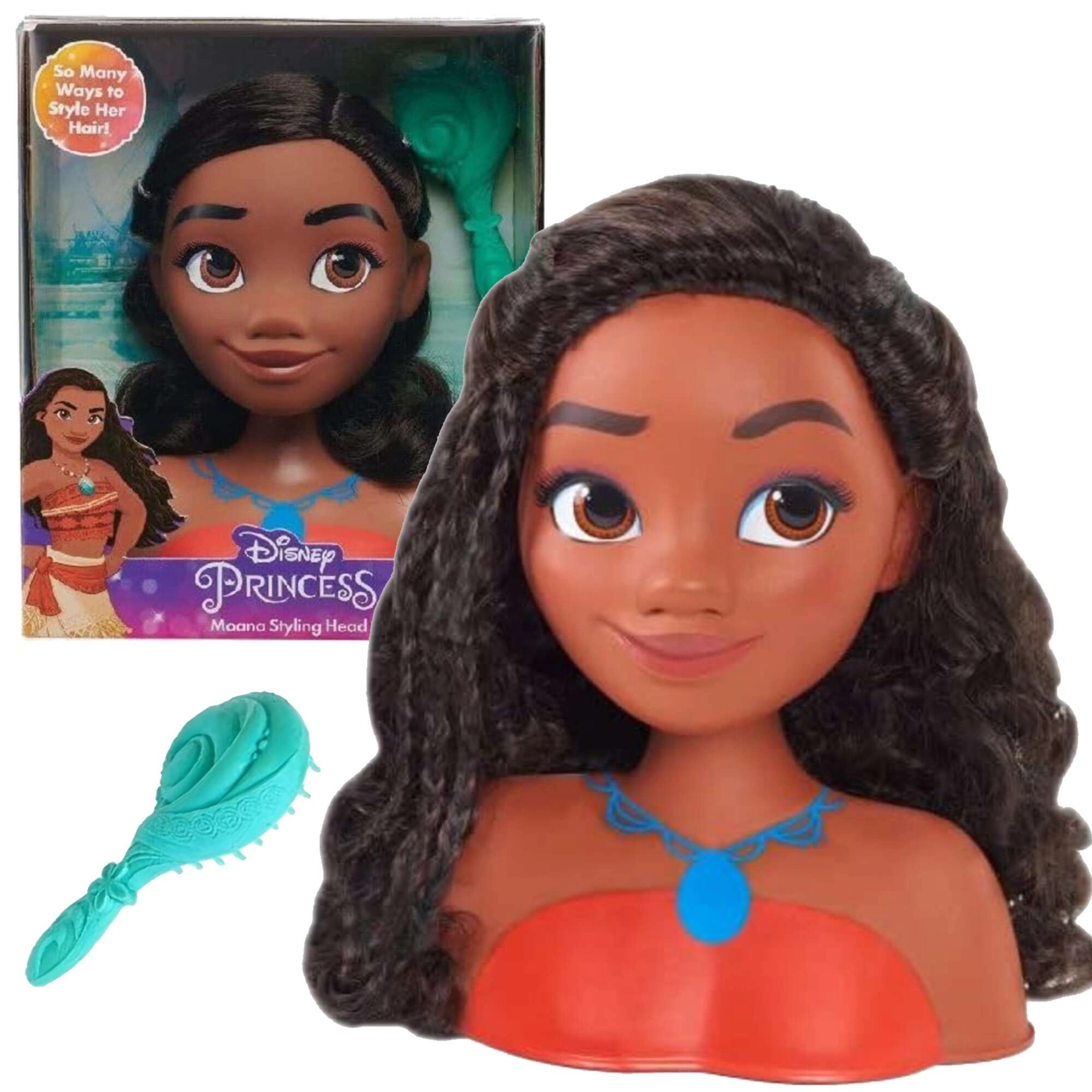 Hlava na česání DISNEY PRINCESS VAIANA (MOANA) se štětkou