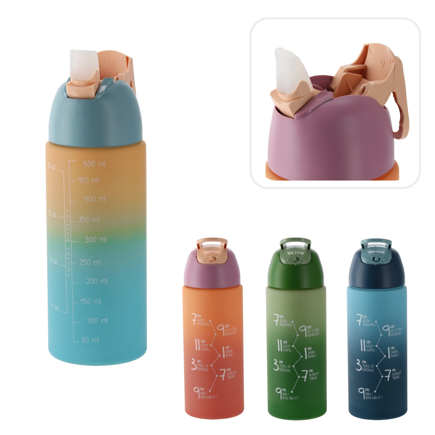 Láhev na vodu 500 ml s ombré efektem, modrá