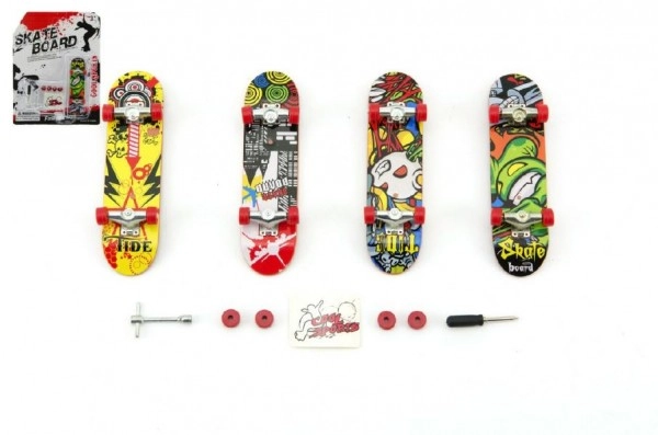 Levně Teddies Skateboard prstový plast 10cm s doplňky asst