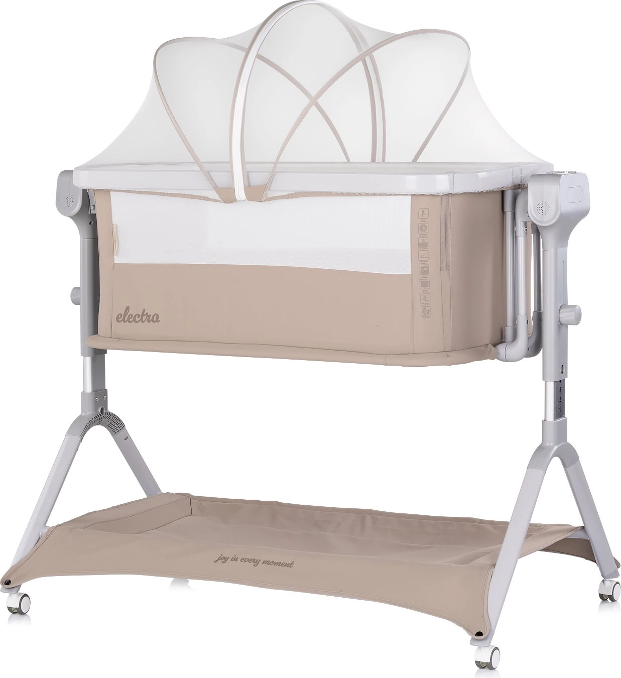 Chipolino elektrická dětská postýlka 3v1 Electra Cashmere