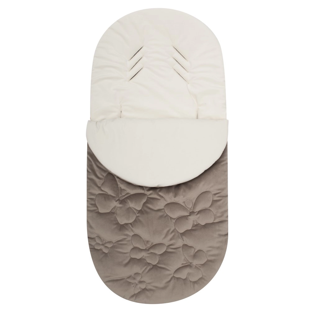 Dětský zimní fusak New Baby Butterfly ecru do kočárku a autosedačky