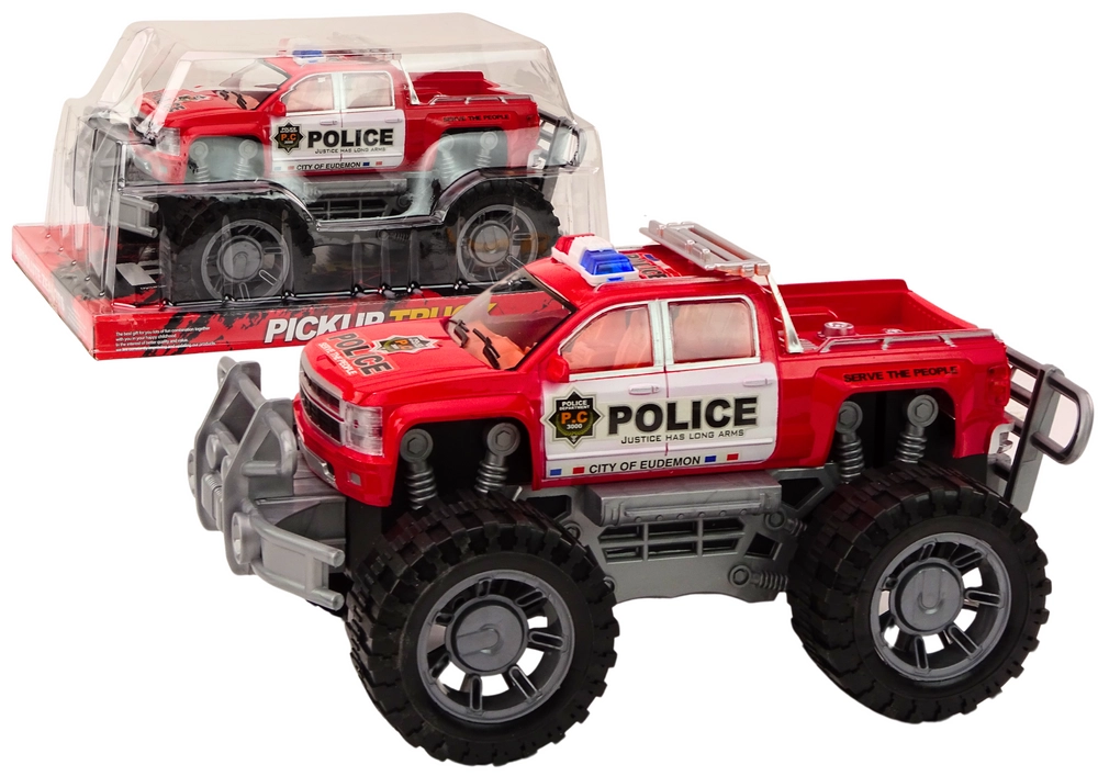 Lean Toys Policejní auto Pickup Červené terénní policejní auto