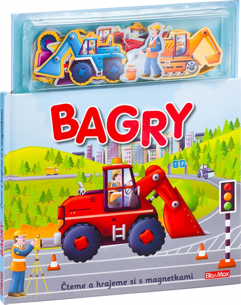 Levně Knížka s magnetkami Bagry