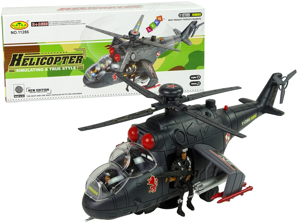 LEANToys Import Vrtulník obří křídla zvuk se otáčí