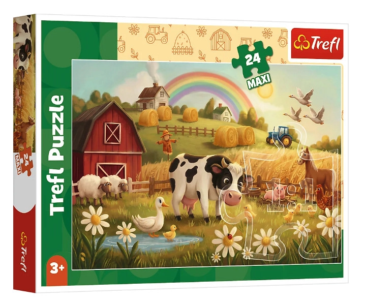 Maxi puzzle 24 dílků Kráva na farmě