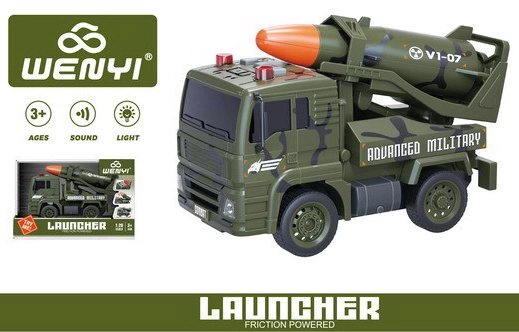 Levně Wiky Vehicles Auto vojenské s raketou a efekty 19 cm