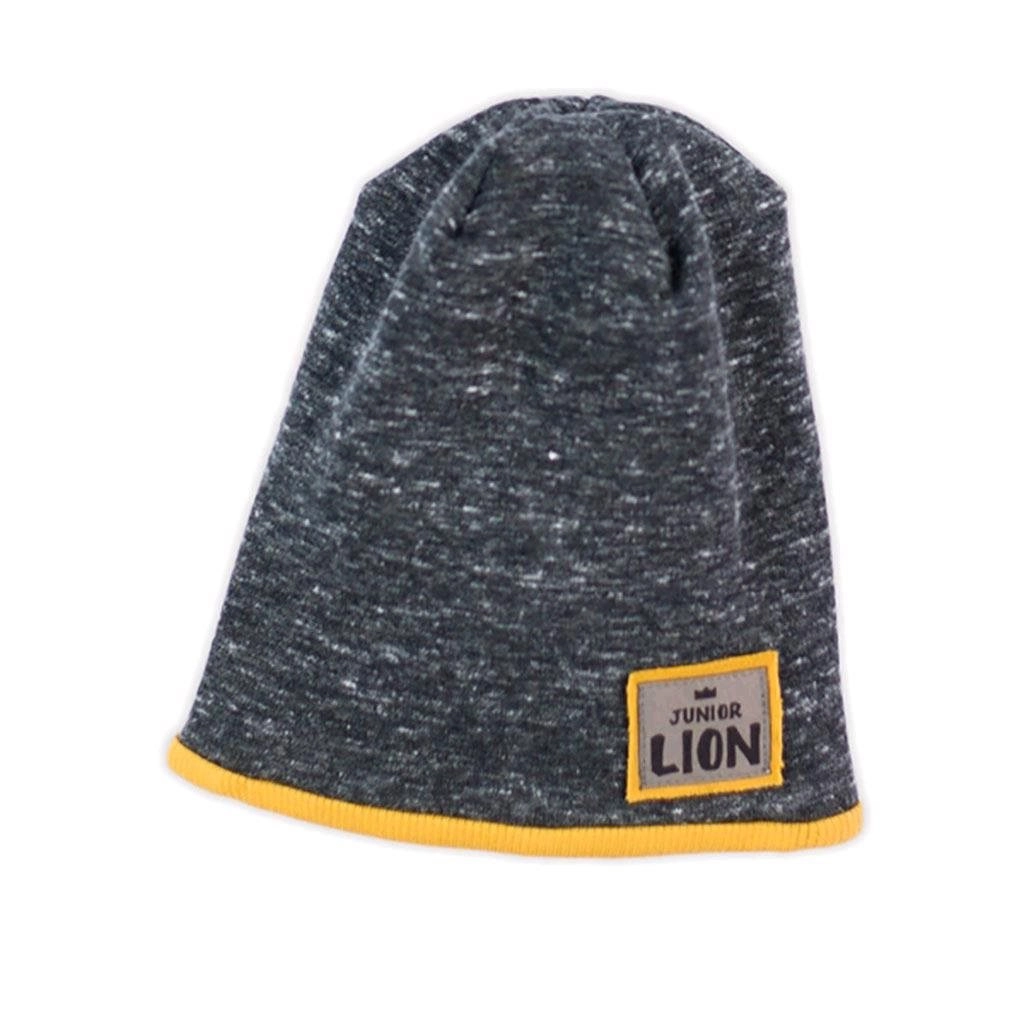 Kojenecká čepička melírovaná šedá NICOL Prince Lion