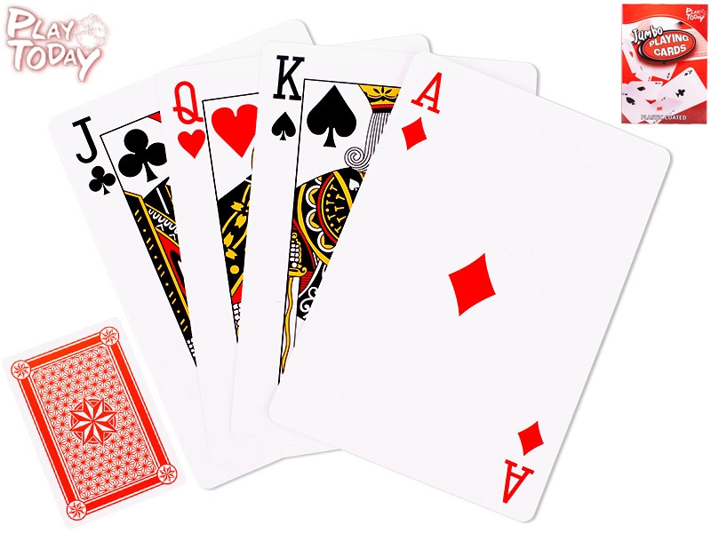 Hrací karty jumbo PLAY TODAY – extra velké 17 cm