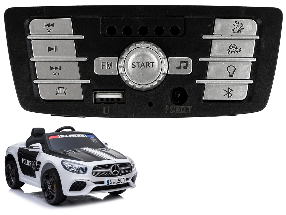 Levně Hudební panel pro auto na baterii Mercedes-AMG SL500 policie