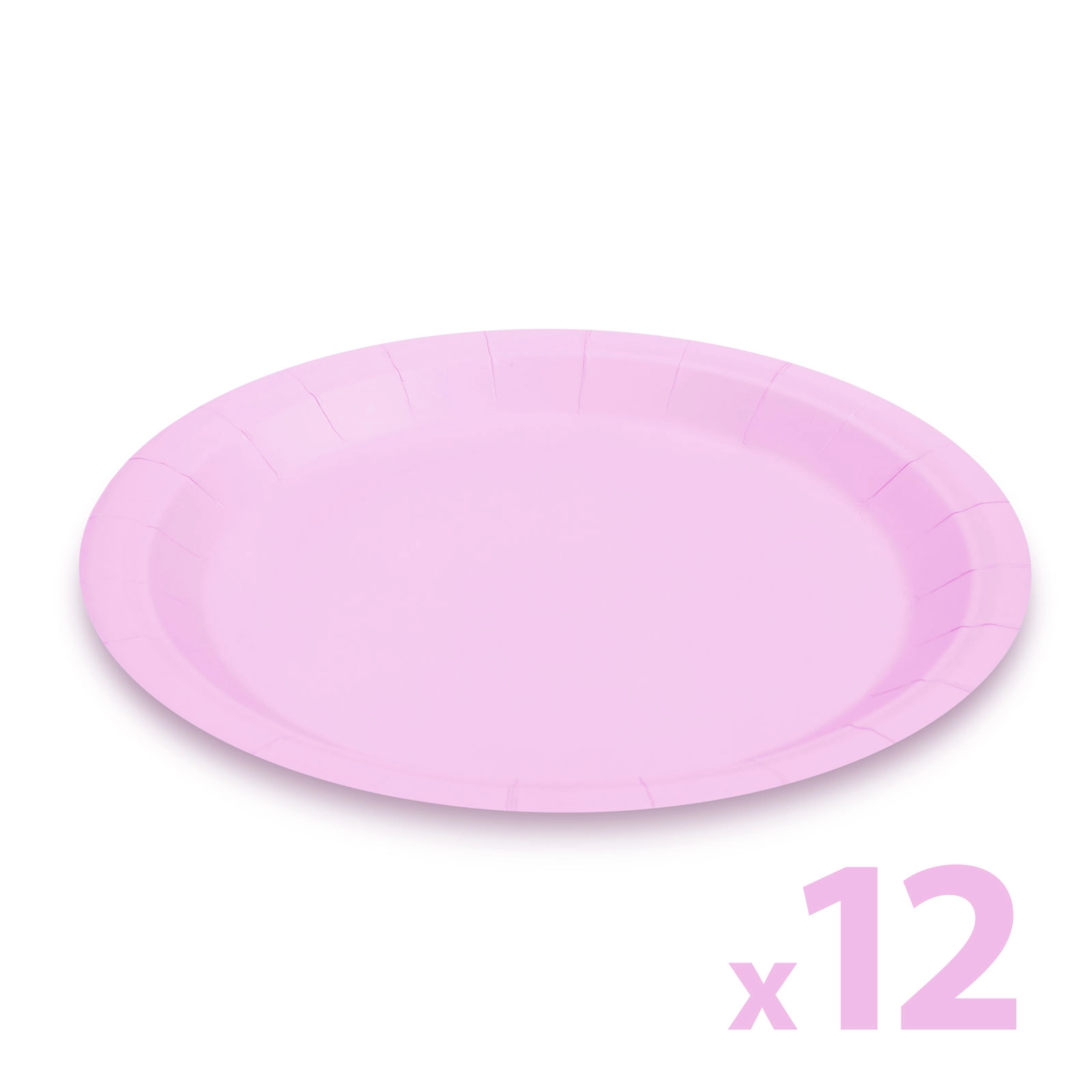 Sada papírových talířů růžová 23 cm, 12 ks