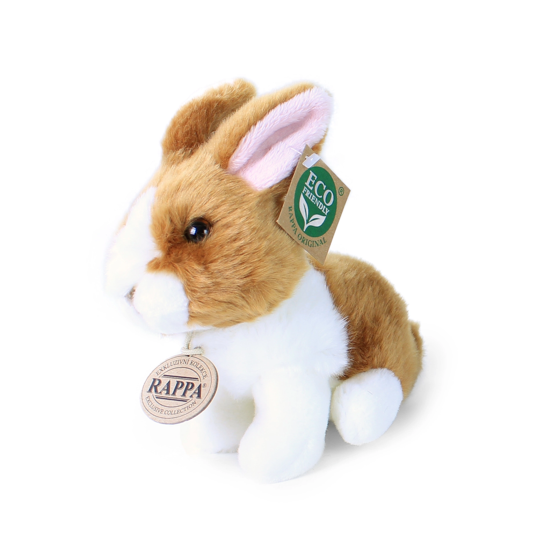 Plyšový králík bílo‑hnědý 16 cm eco-friendly