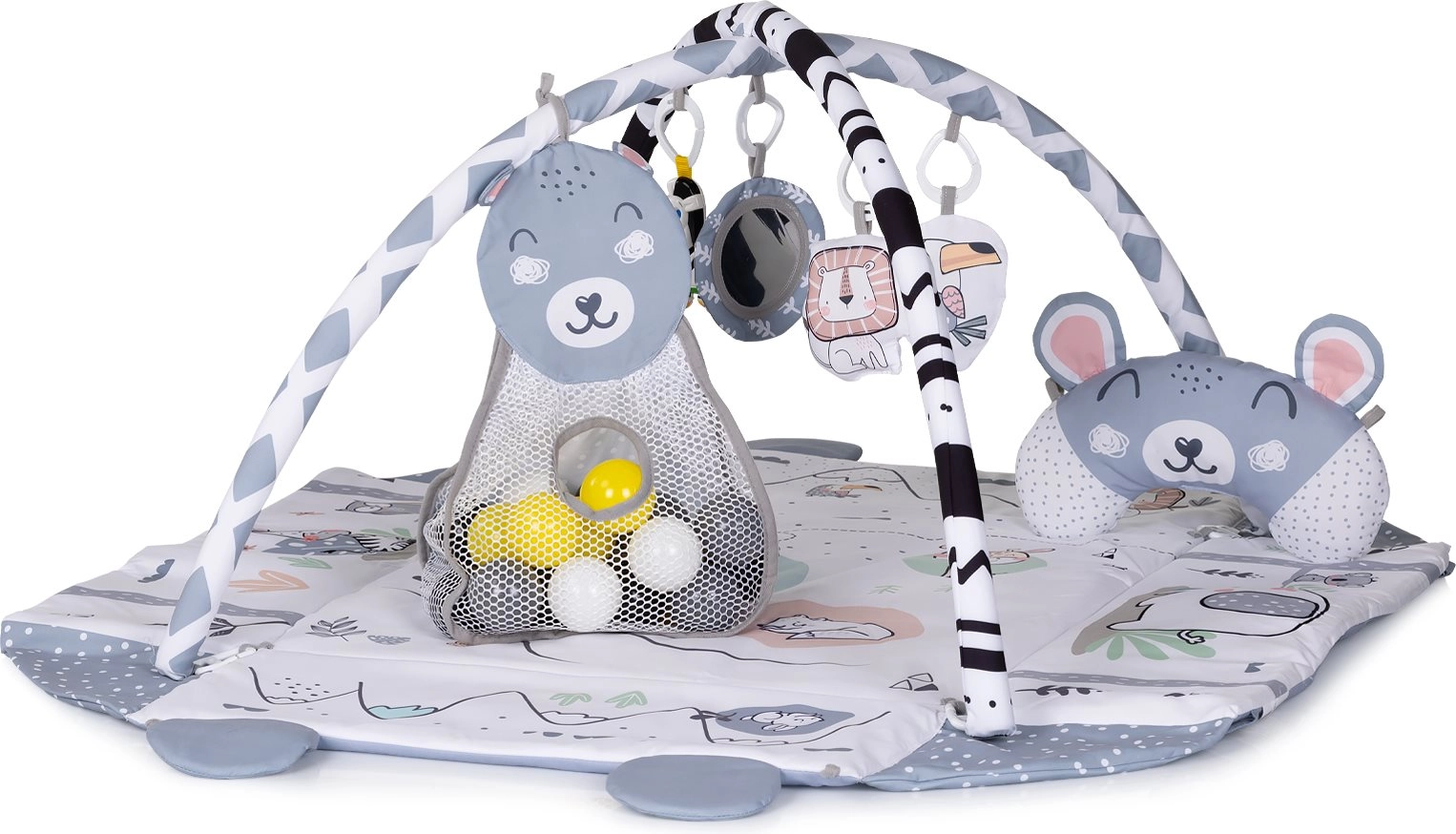 CHIPOLINO hrací deka s míčky 2v1 Fun zone grey