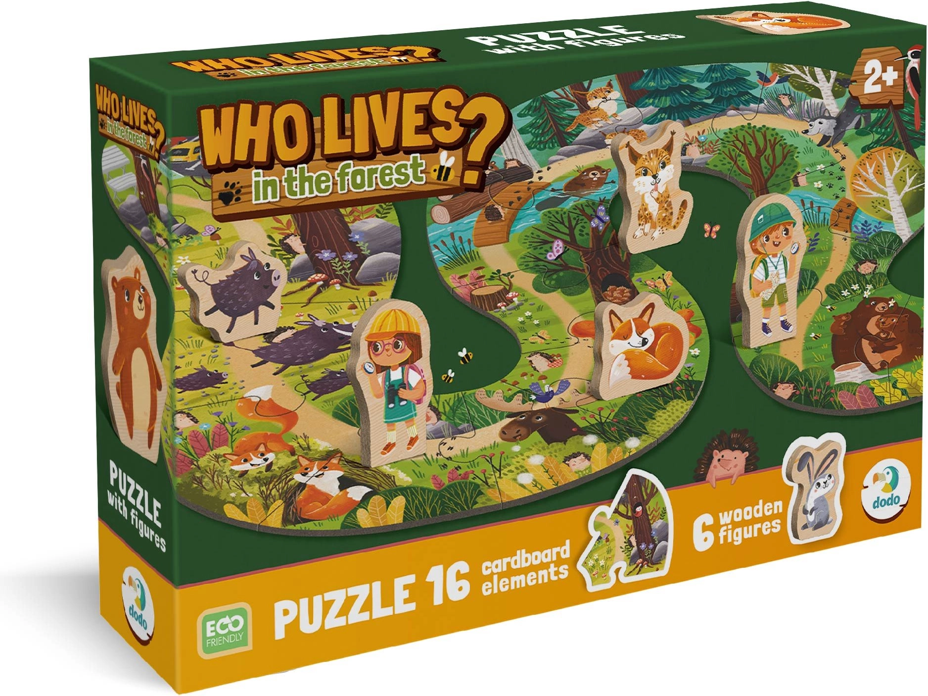 Dřevěné Puzzle Kdo žije v lese? 16 dílků
