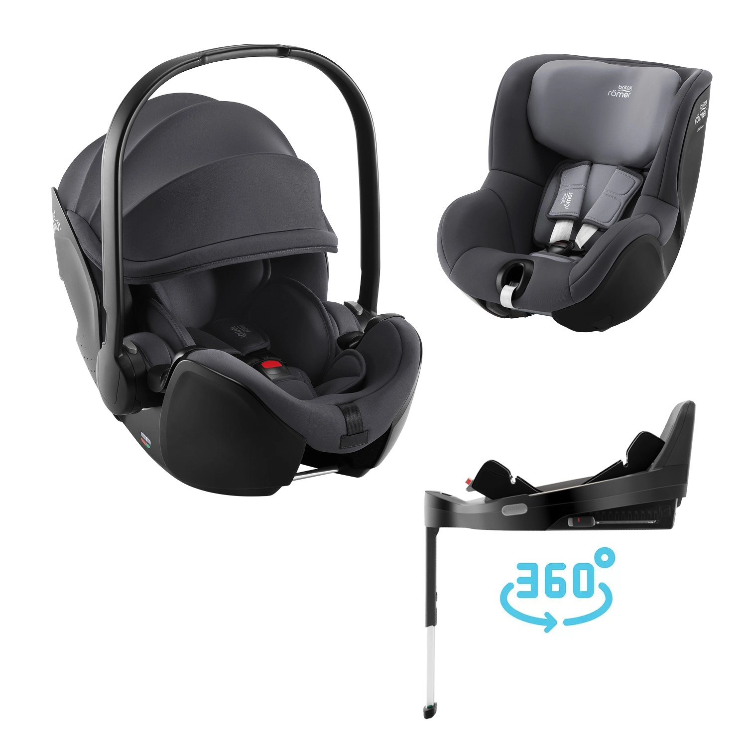 Autosedačkový set Britax Römer Baby-Safe Pro + Vario Base 5Z + Dualfix 5Z, Midnight Grey