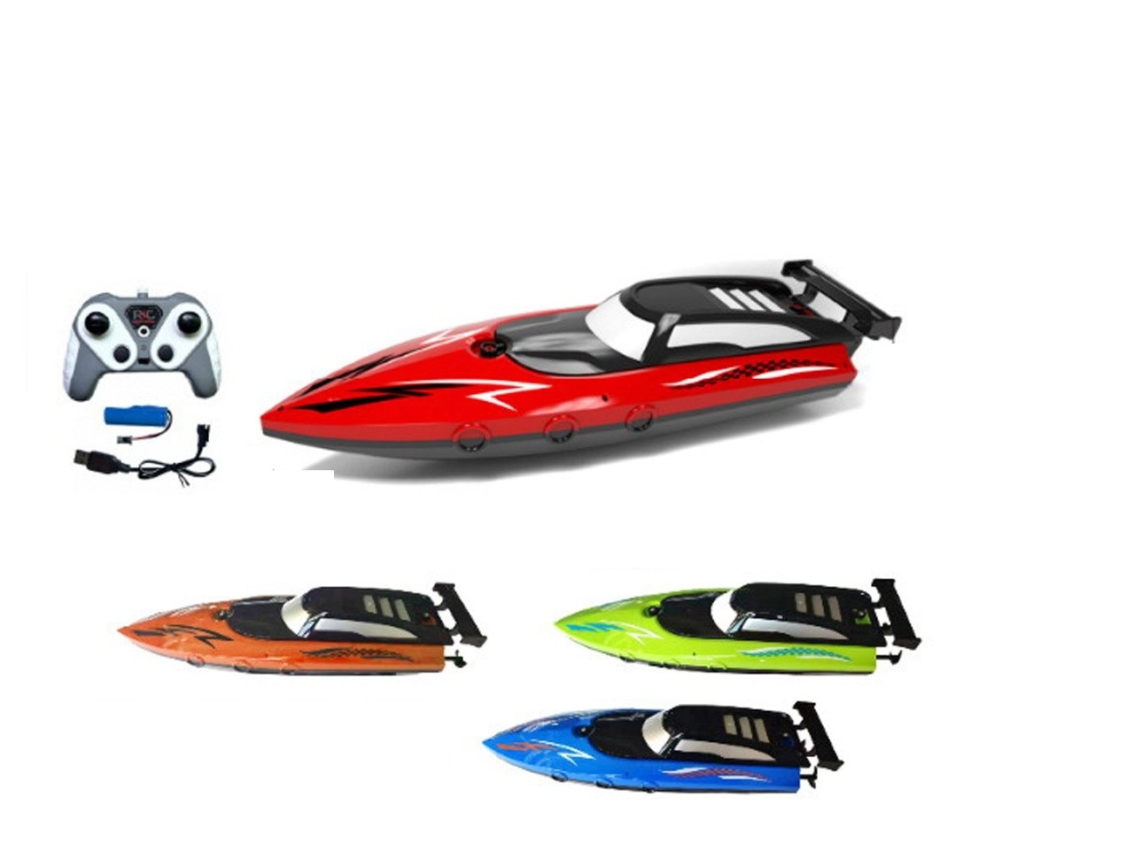 R/C motorový člun s USB nabíječkou v různých barvách