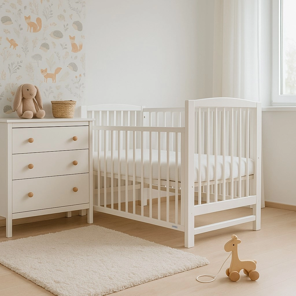 Dětská postýlka New Baby Lilly se stahovací bočnicí, bílá