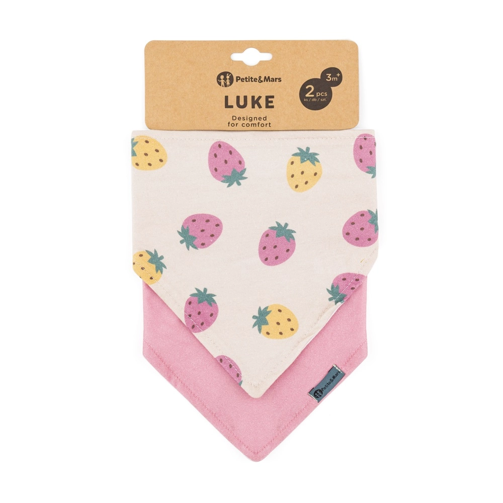 Levně Petite&Mars Bryndák bandana Luke 2 ks Beige Kiwis&Misty Green 3m+