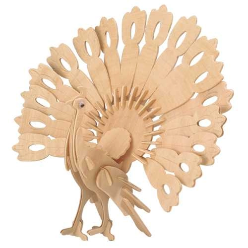 Dřevěné 3D puzzle – páv