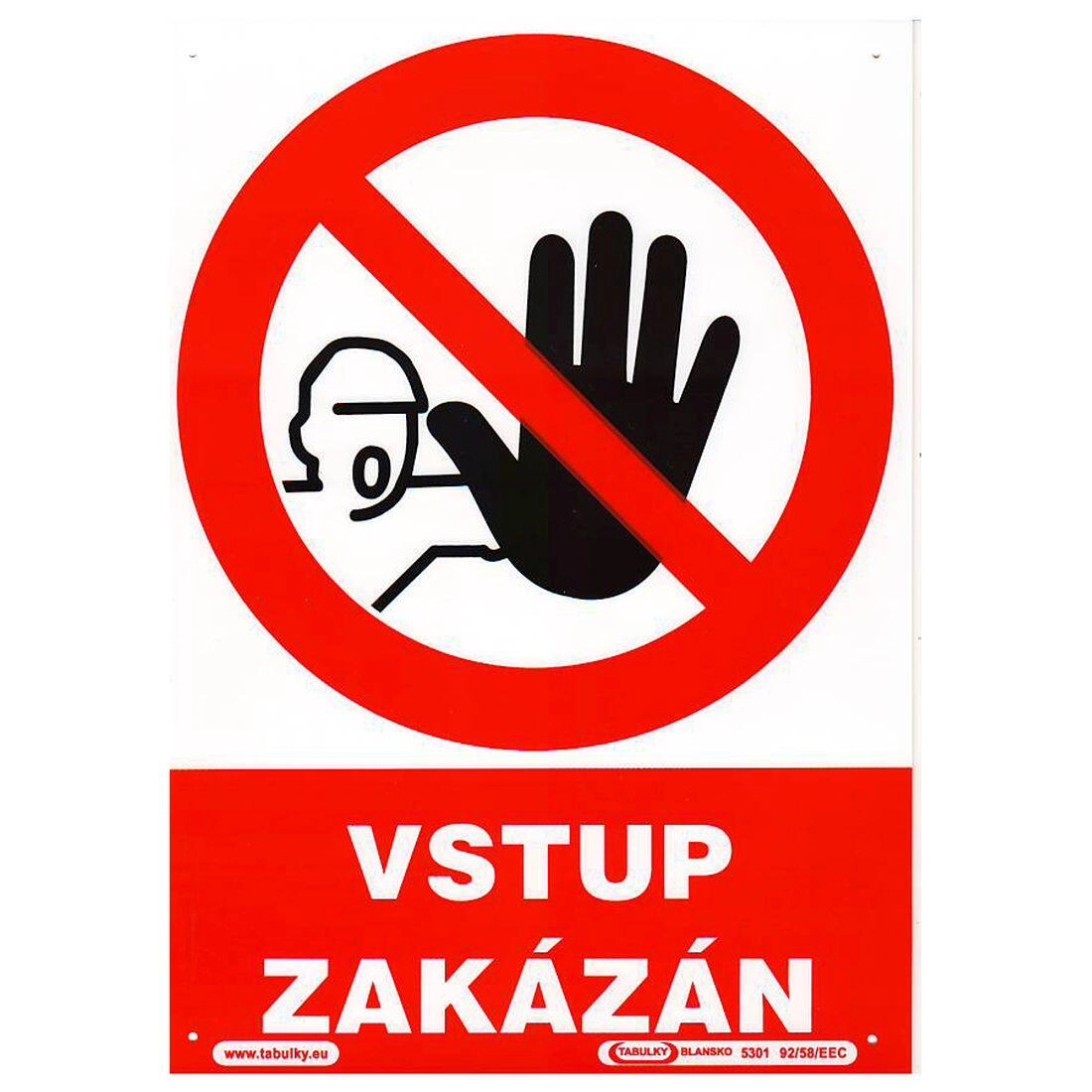 Tabulka Vstup zakázán!