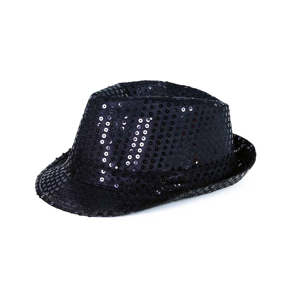 RAPPA Klobouk disco černý s LED světlem pro