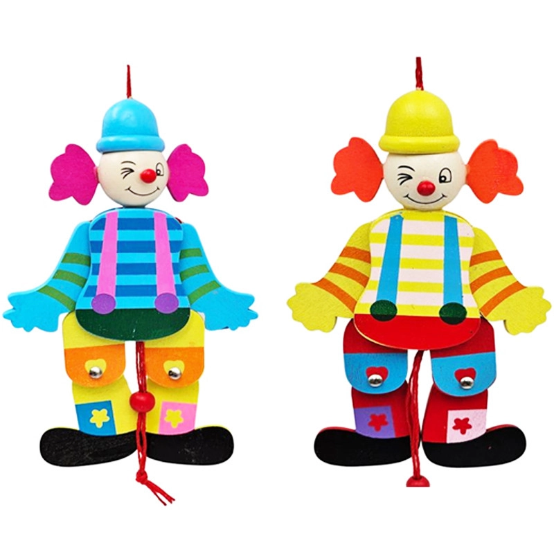 dřevěný natahovací klaun