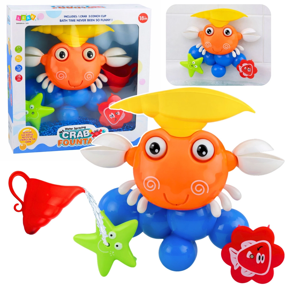 Koupací hračka krab s fontánkou a přísavkami