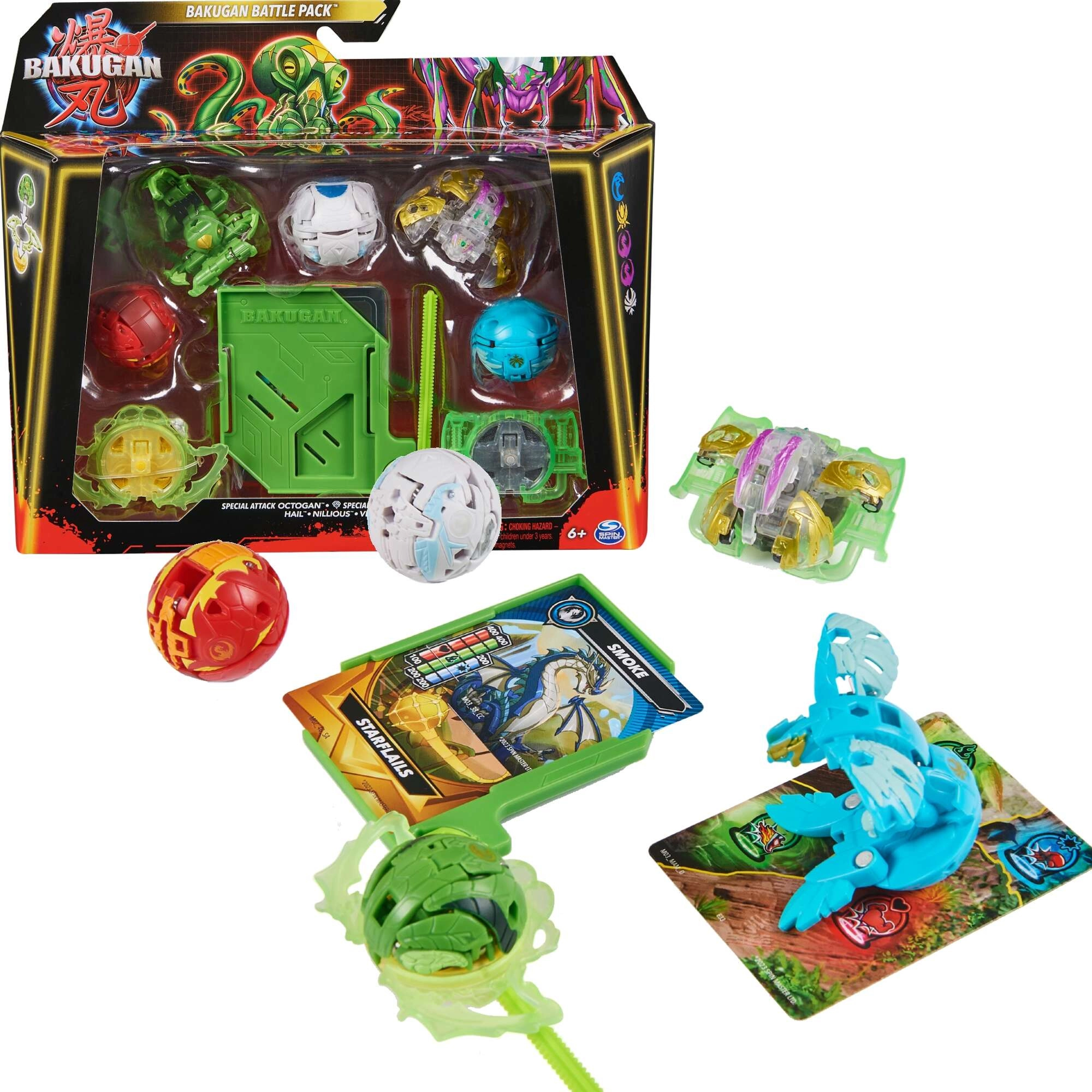 Bakugan Battle Pack – strategická hra a transformující figurky Special Attack Octogan a Special Attack Spidra