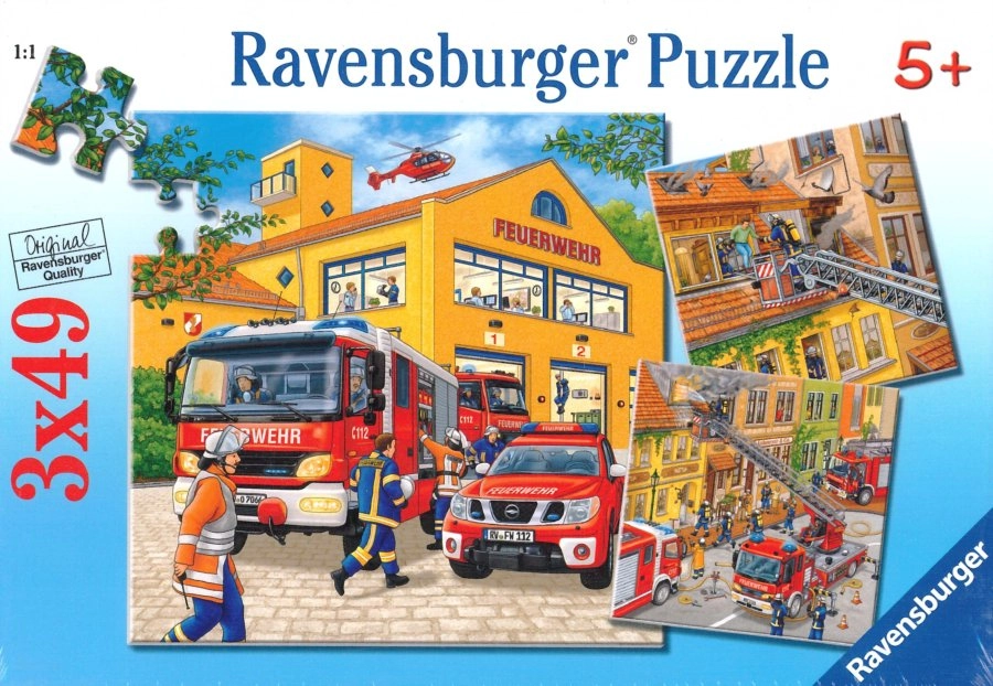 Levně Puzzle RAVENSBURGER Hasiči 3×49 dílků