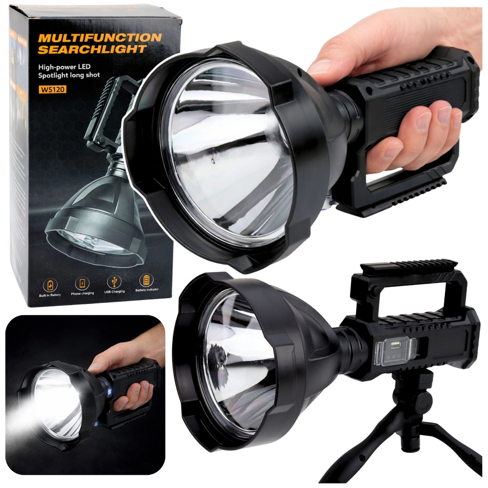 Velký LED reflektor se stativem a powerbankou 31 cm