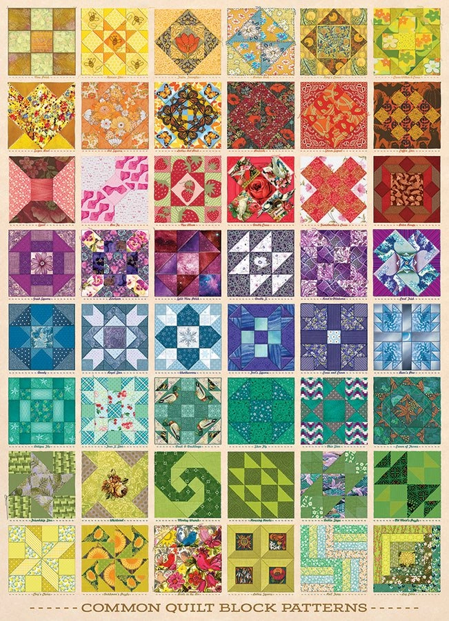Puzzle Kostky prošívané deky 1000 Dílků Cobble Hill