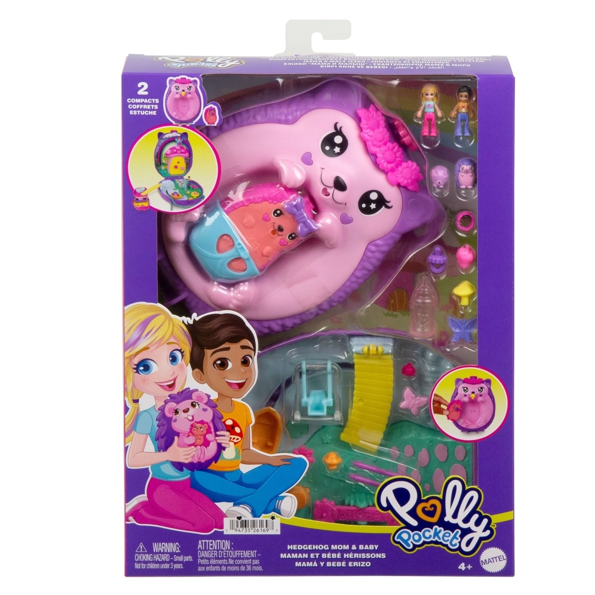Polly Pocket kompaktní kabelka ježčí rodinka