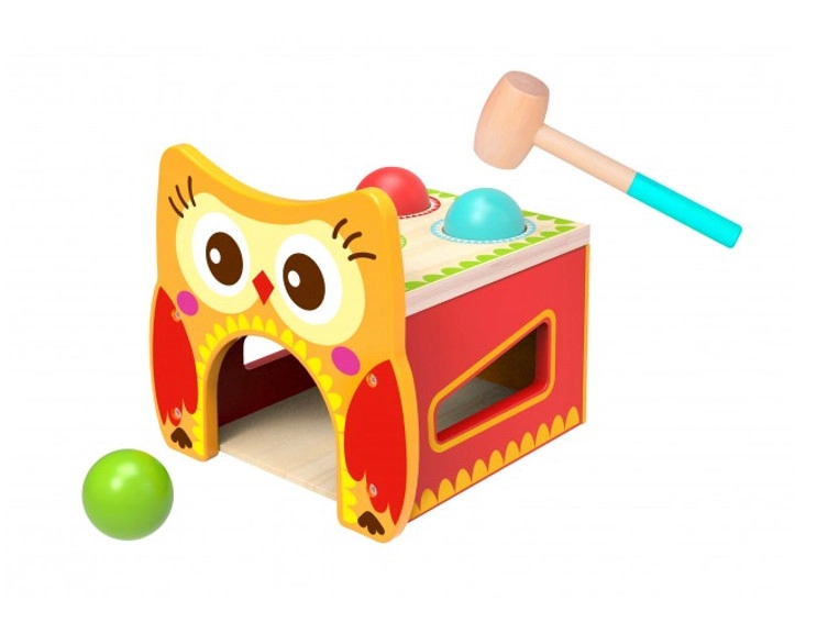 Dřevěná interaktivní lavice Sova TOOKY TOY