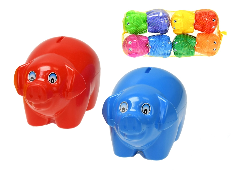 Pokladnička prasátko 17 cm – plastová, 8 barev