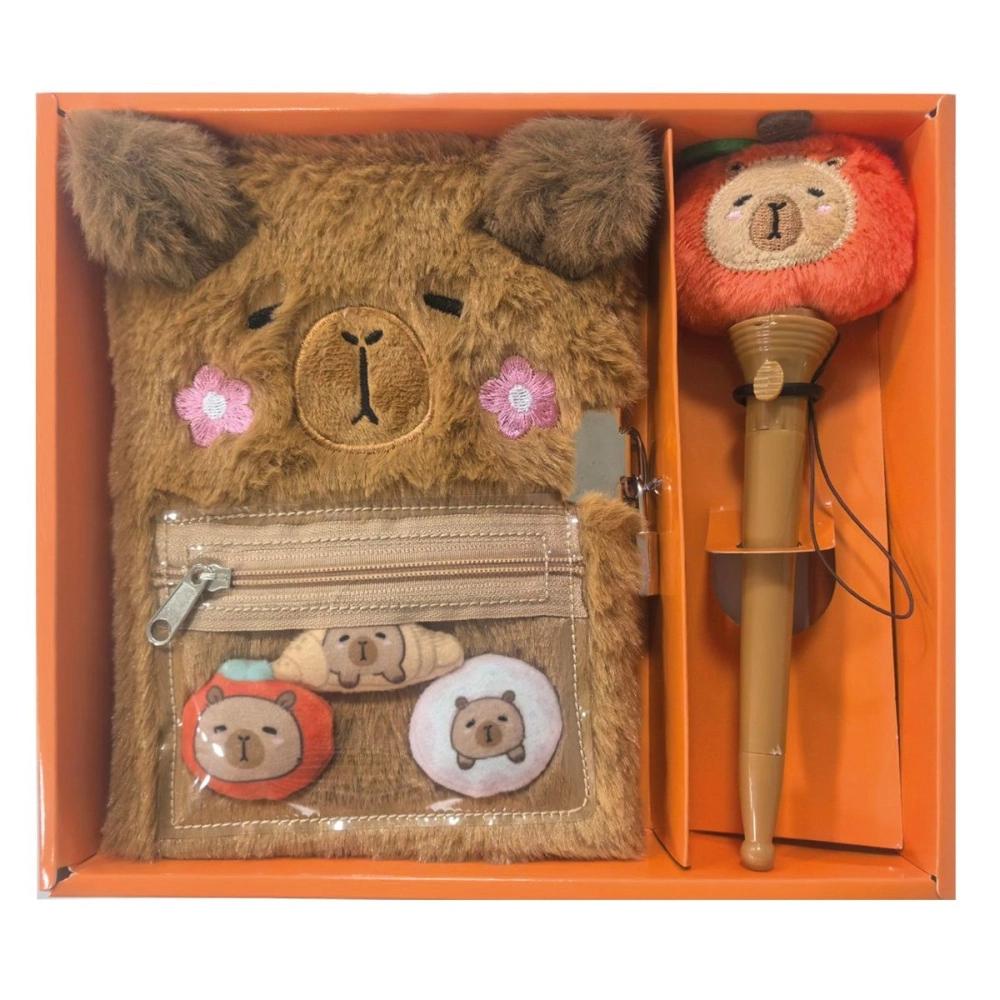 Plyšový deník Kapibara se zámkem a propiskou TOYS INN
