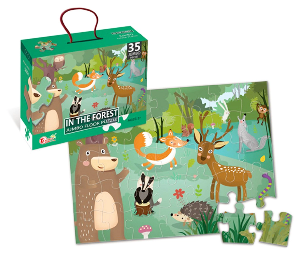 Levně Podlahové jumbo puzzle se zvířaty z lesa, 35 dílků