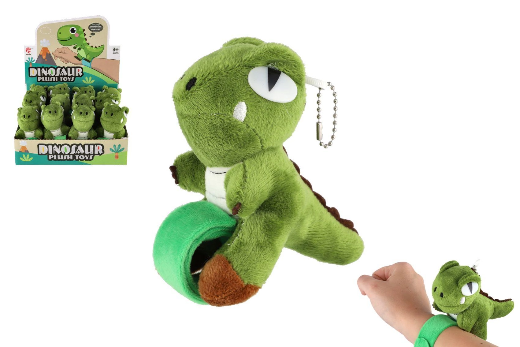 Plyšový dinosaurus náramek na ruku 13 cm