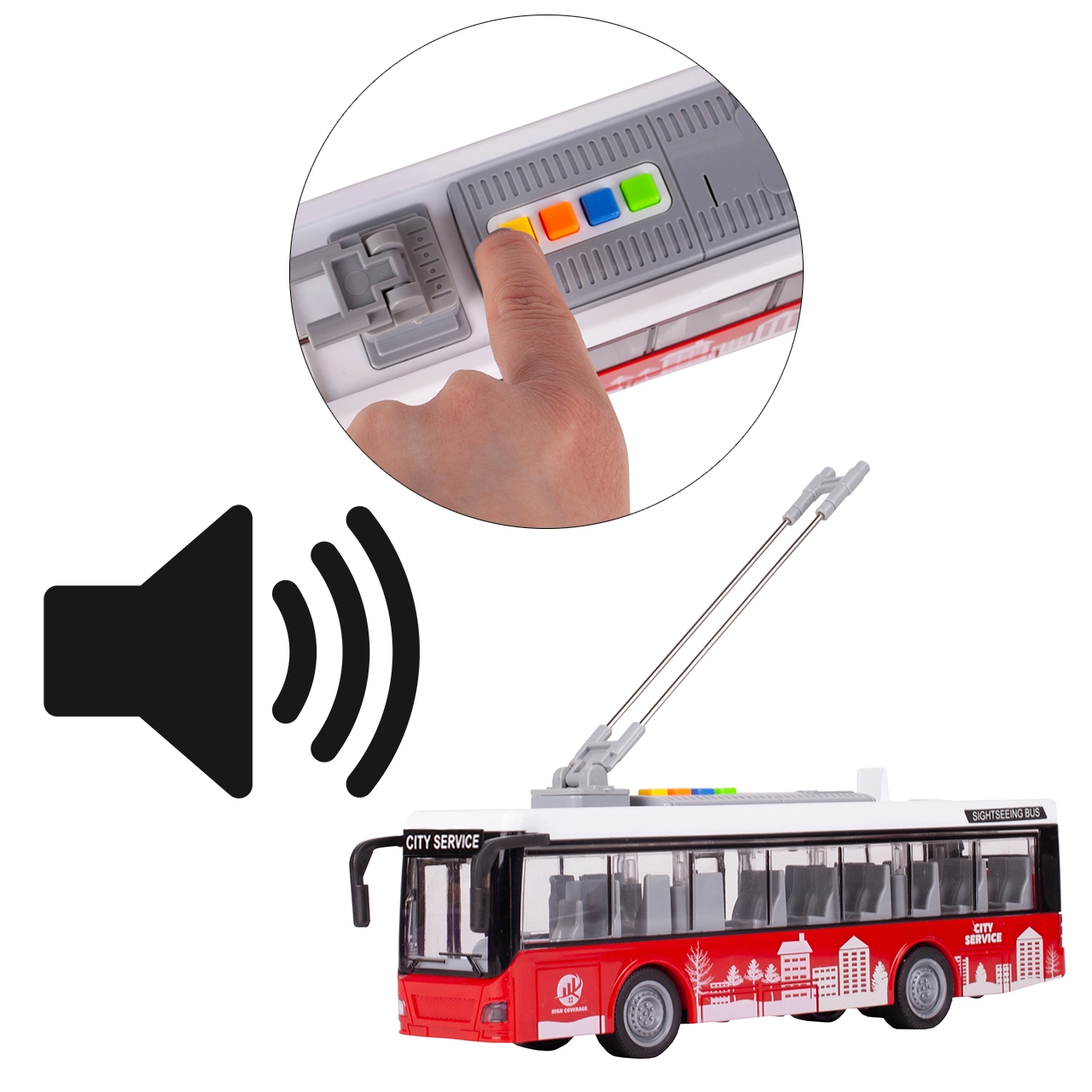 Autobus 1:16 se zvukem a světlem, otevírací dveře