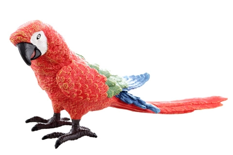 Plastová figurka papoušek ara červený 17 cm